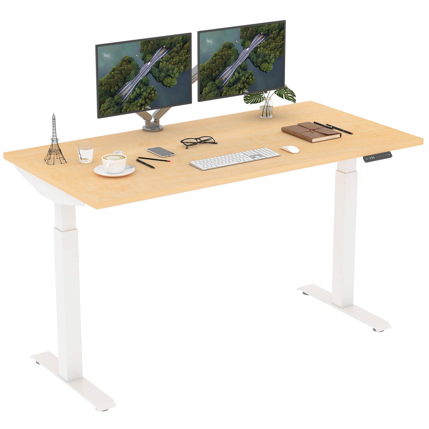 Dual Motor Standing Desk | Electric Standing Desk - ALFA DUO RANGE Desk 3 Stage 60 x 30"