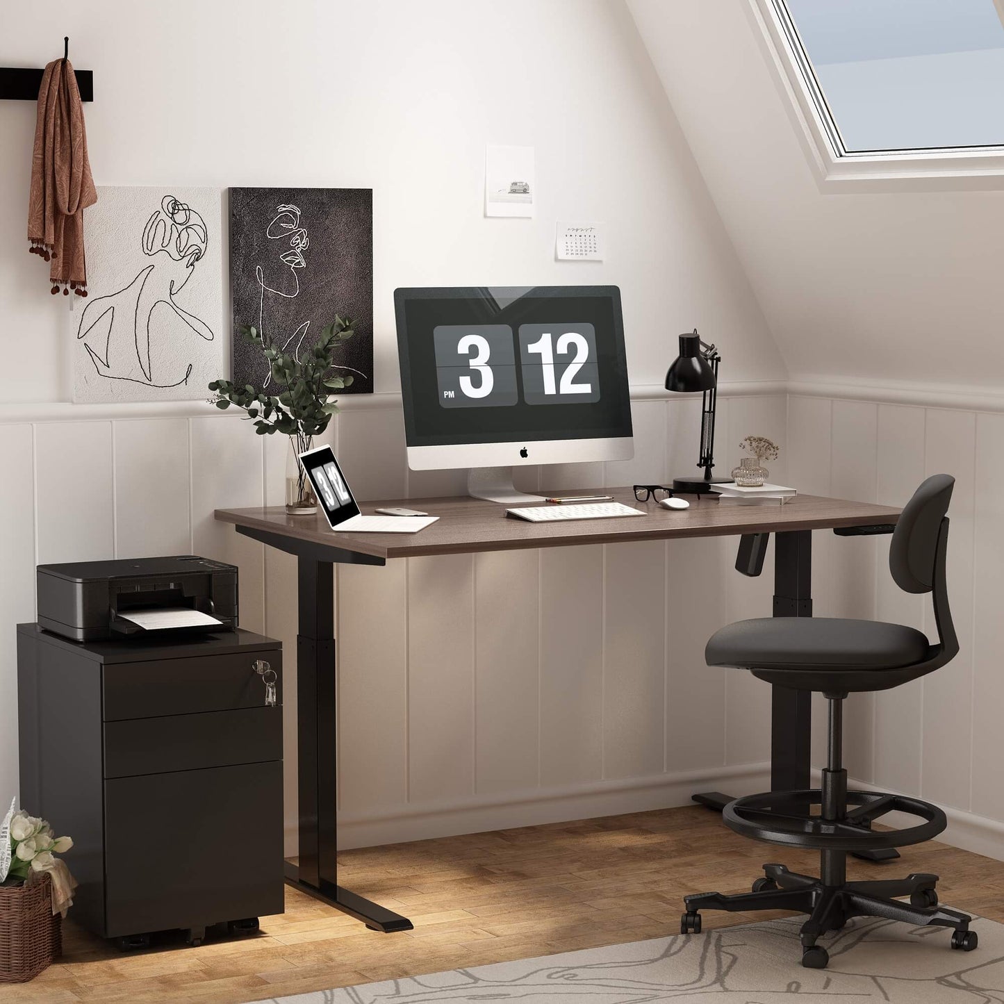 Single Motor Standing Desk | ALFA SOLE Desk - Standing Desk Single Motor 55 x 28"