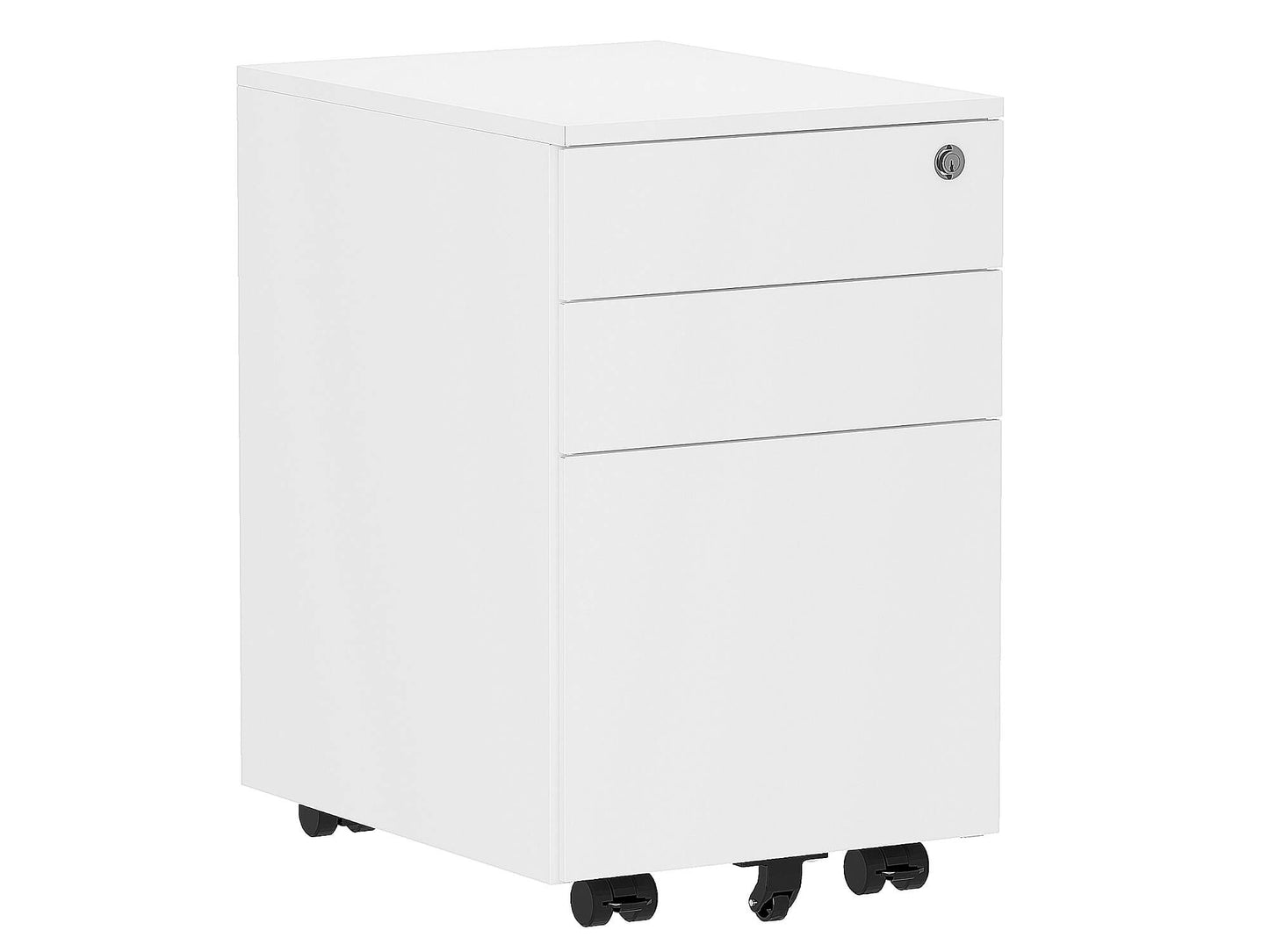 BBF File Cabinets 3-Drawer Steel with Lock Black/White