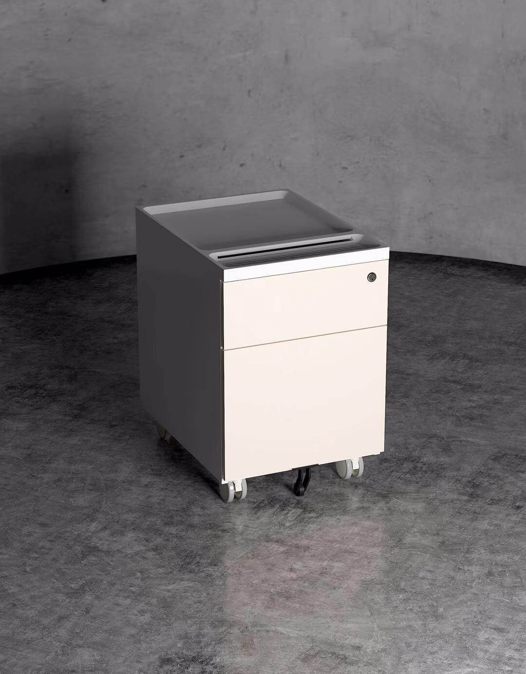 Filing Cabinet for Home Office | Mobile Vertical File Cabinet with Lock - ALFA PED Pedestal Latte Brown&Olive Green