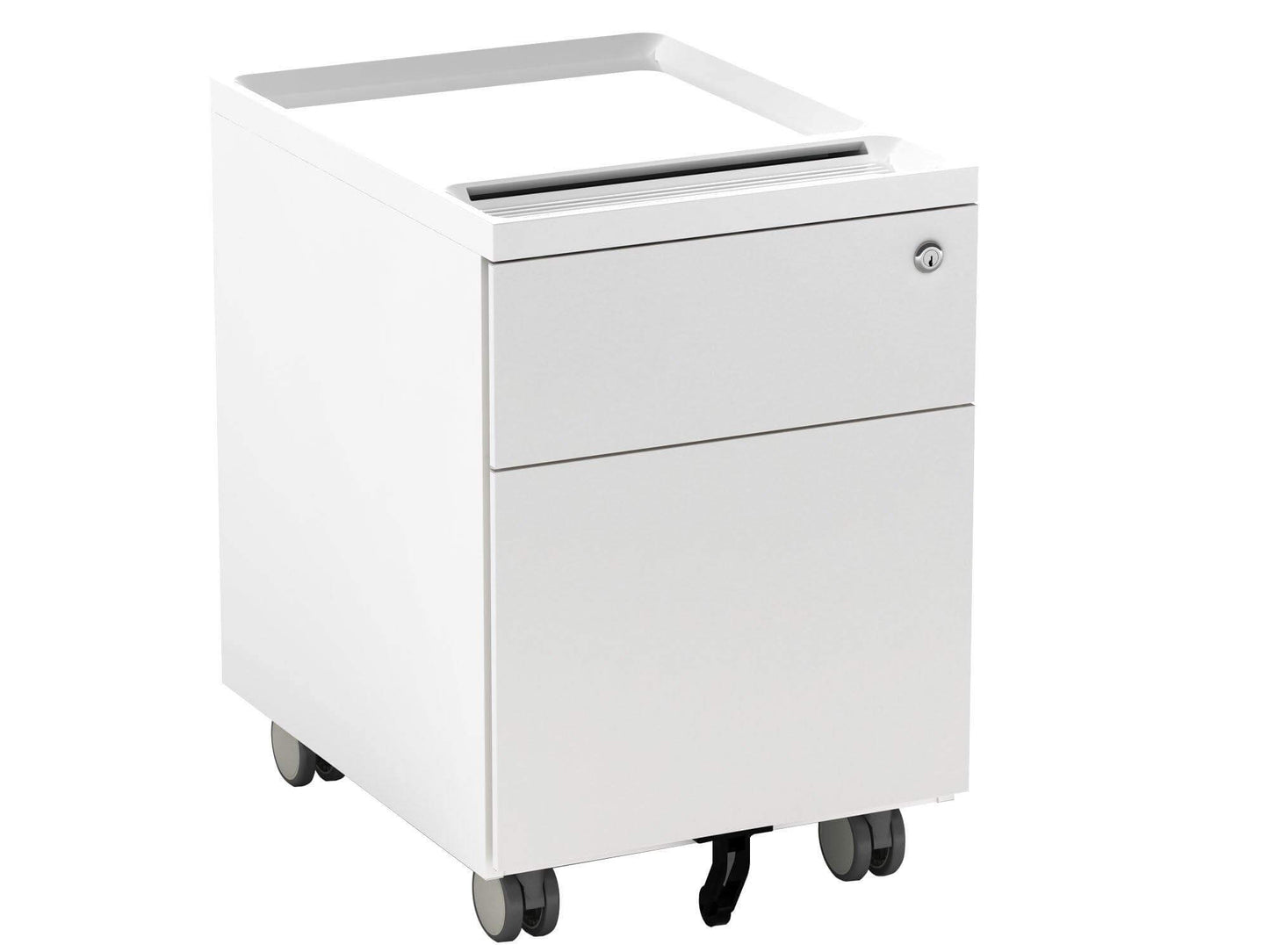 Filing Cabinet for Home Office | Mobile Vertical File Cabinet with Lock - ALFA PED Pedestal Black&White