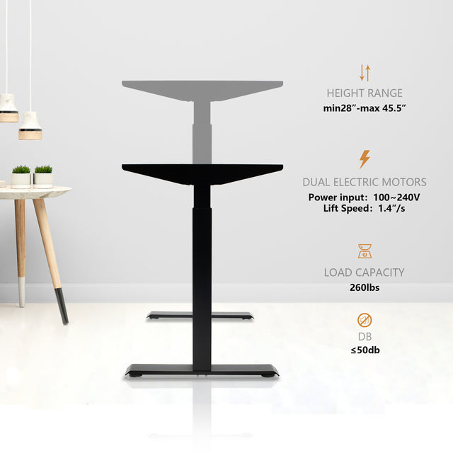 GINO Collection | Executive Office Desk with Height Adjustable Standing Desk with 2 File Cabint | Gray | 5 piece set 2205