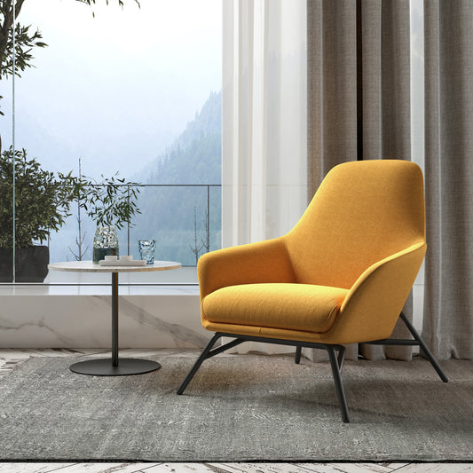ALFA Modern Soft Chair for Home Yellow&Dark grey&Brown711